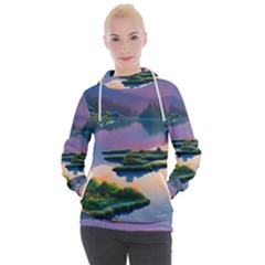 Astonishing Lake View Women s Hooded Pullover by GardenOfOphir