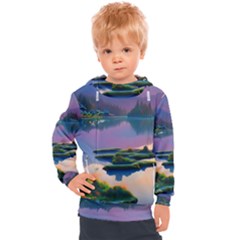 Astonishing Lake View Kids  Hooded Pullover by GardenOfOphir