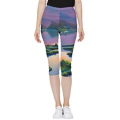 Astonishing Lake View Inside Out Lightweight Velour Capri Leggings 