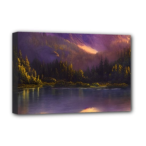 Colored Hues Sunset Deluxe Canvas 18  X 12  (stretched) by GardenOfOphir