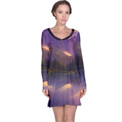 Colored Hues Sunset Long Sleeve Nightdress by GardenOfOphir