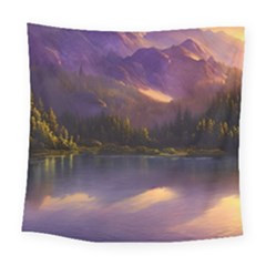 Colored Hues Sunset Square Tapestry (large) by GardenOfOphir