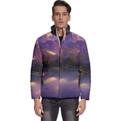 Colored Hues Sunset Men s Puffer Bubble Jacket Coat