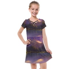 Colored Hues Sunset Kids  Cross Web Dress by GardenOfOphir