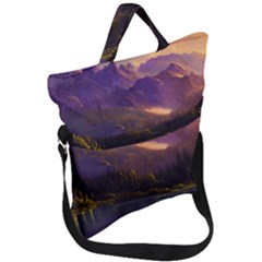 Colored Hues Sunset Fold Over Handle Tote Bag by GardenOfOphir