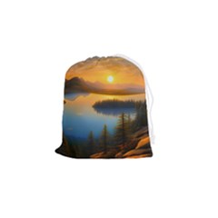 Distant Sunset Drawstring Pouch (small) by GardenOfOphir