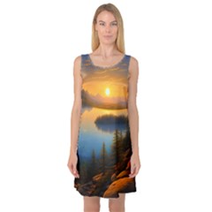 Distant Sunset Sleeveless Satin Nightdress by GardenOfOphir