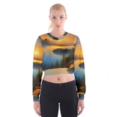 Distant Sunset Cropped Sweatshirt by GardenOfOphir