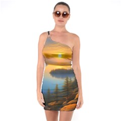 Distant Sunset One Soulder Bodycon Dress by GardenOfOphir