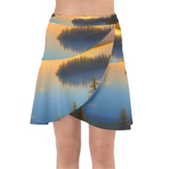 Distant Sunset Wrap Front Skirt by GardenOfOphir