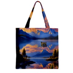 Beautiful Sunset Zipper Grocery Tote Bag by GardenOfOphir