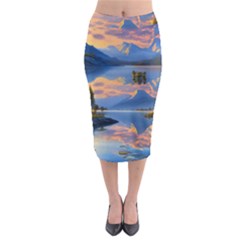 Beautiful Sunset Midi Pencil Skirt by GardenOfOphir