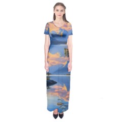 Beautiful Sunset Short Sleeve Maxi Dress by GardenOfOphir