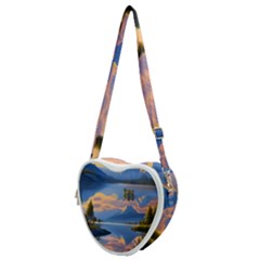 Beautiful Sunset Heart Shoulder Bag by GardenOfOphir