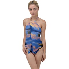 Beautiful Sunset Go With The Flow One Piece Swimsuit by GardenOfOphir