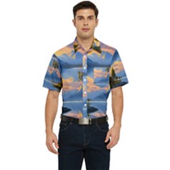 Beautiful Sunset Men s Short Sleeve Pocket Shirt  by GardenOfOphir