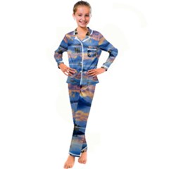 Beautiful Sunset Kid s Satin Long Sleeve Pajamas Set by GardenOfOphir