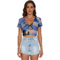 Beautiful Sunset V-Neck Crop Top View1