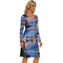 Beautiful Sunset Long Sleeve Dress With Pocket View3