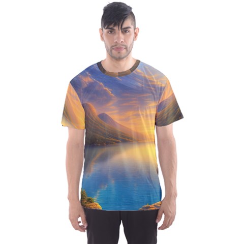 Benevolent Sunset Men s Sport Mesh Tee by GardenOfOphir