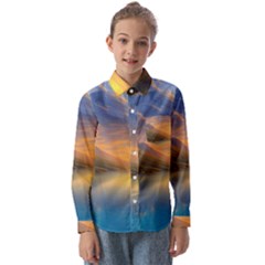 Benevolent Sunset Kids  Long Sleeve Shirt by GardenOfOphir