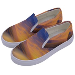 Benevolent Sunset Kids  Canvas Slip Ons by GardenOfOphir