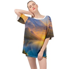 Benevolent Sunset Oversized Chiffon Top by GardenOfOphir