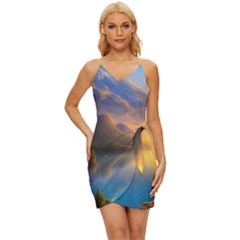 Benevolent Sunset Wrap Tie Front Dress by GardenOfOphir