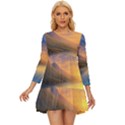 Benevolent Sunset Long Sleeve Babydoll Dress View1