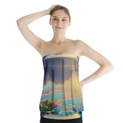 Breathtaking Sunset Strapless Top by GardenOfOphir