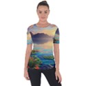 Breathtaking Sunset Shoulder Cut Out Short Sleeve Top View1