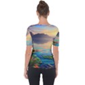 Breathtaking Sunset Shoulder Cut Out Short Sleeve Top View2