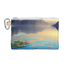 Breathtaking Sunset Canvas Cosmetic Bag (medium) by GardenOfOphir