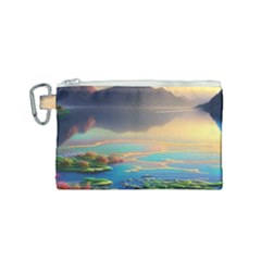 Breathtaking Sunset Canvas Cosmetic Bag (small) by GardenOfOphir