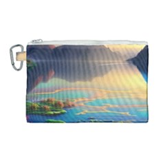 Breathtaking Sunset Canvas Cosmetic Bag (large) by GardenOfOphir