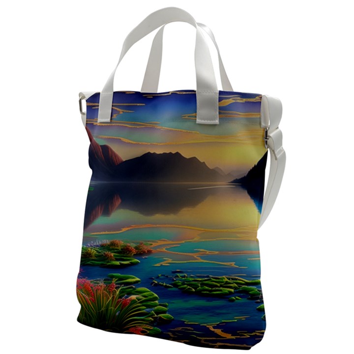 Breathtaking Sunset Canvas Messenger Bag