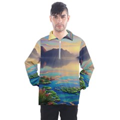 Breathtaking Sunset Men s Half Zip Pullover by GardenOfOphir