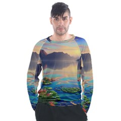 Breathtaking Sunset Men s Long Sleeve Raglan Tee