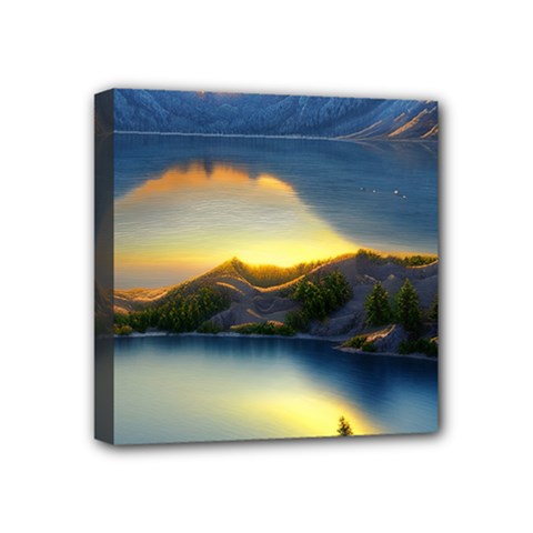 Crimson Sunset Mini Canvas 4  X 4  (stretched) by GardenOfOphir