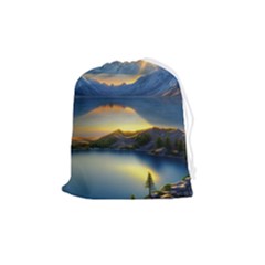 Crimson Sunset Drawstring Pouch (medium) by GardenOfOphir