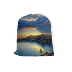 Crimson Sunset Drawstring Pouch (large) by GardenOfOphir