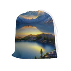 Crimson Sunset Drawstring Pouch (xl) by GardenOfOphir