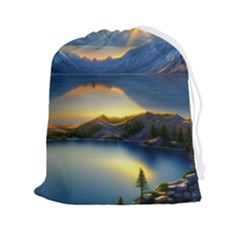 Crimson Sunset Drawstring Pouch (2xl) by GardenOfOphir