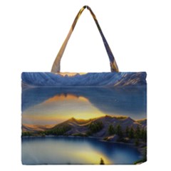 Crimson Sunset Zipper Medium Tote Bag by GardenOfOphir