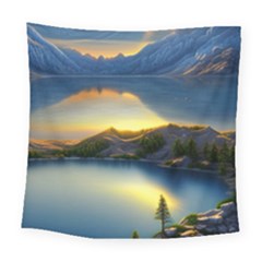 Crimson Sunset Square Tapestry (large) by GardenOfOphir