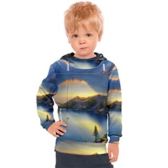 Crimson Sunset Kids  Hooded Pullover by GardenOfOphir