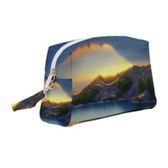 Crimson Sunset Wristlet Pouch Bag (medium) by GardenOfOphir