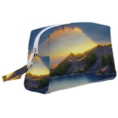 Crimson Sunset Wristlet Pouch Bag (large) by GardenOfOphir