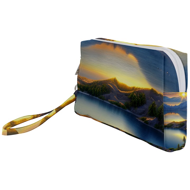 Crimson Sunset Wristlet Pouch Bag (Small)