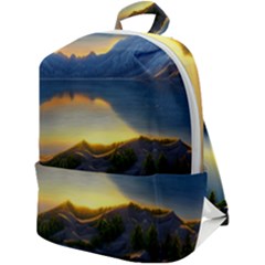 Crimson Sunset Zip Up Backpack by GardenOfOphir